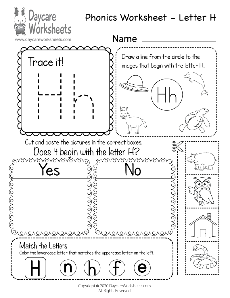Free Letter H Phonics Worksheet For Preschool Beginning Sounds Free Letter H Phonics Worksheet For Preschool Beginning Sounds
