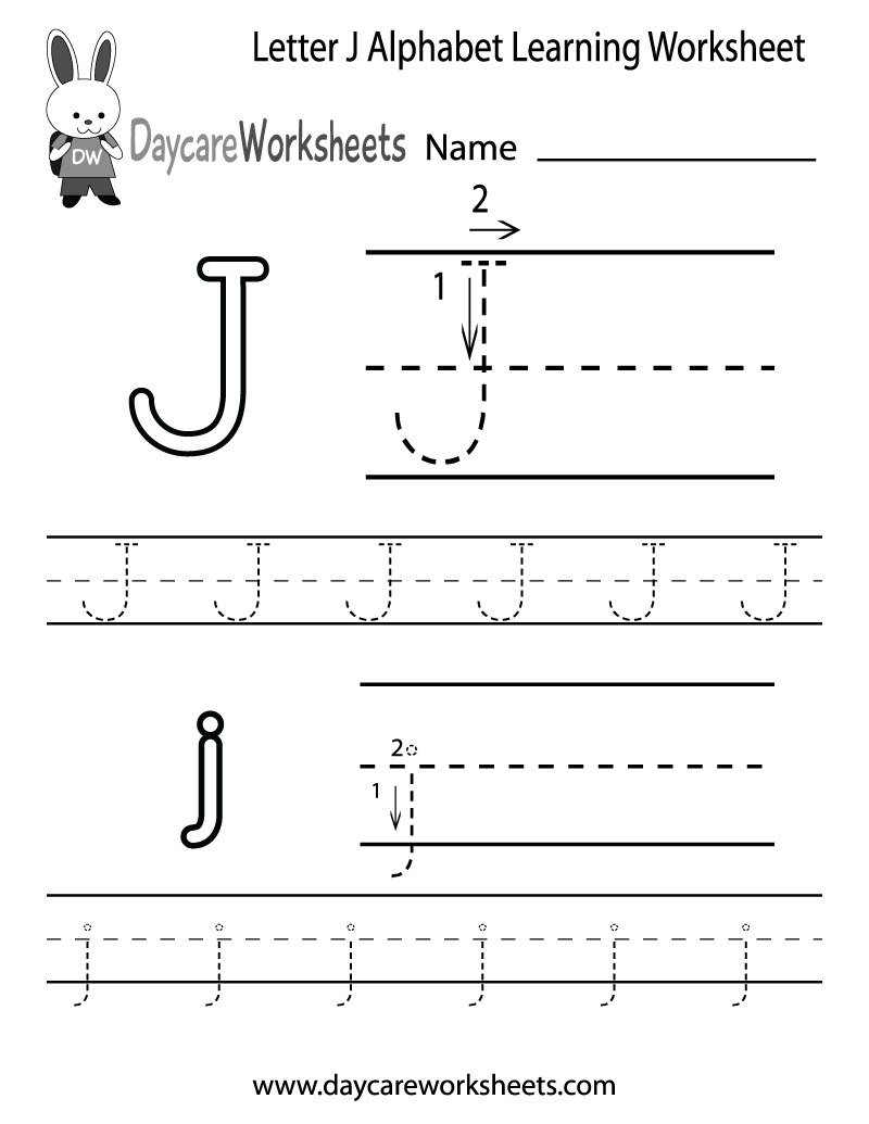 Free Letter J Alphabet Learning Worksheet For Preschool Free Letter J Alphabet Learning Worksheet For Preschool