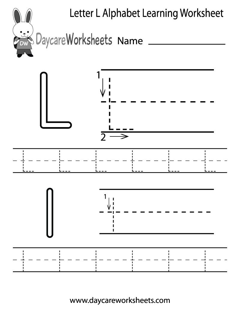 Free Letter L Alphabet Learning Worksheet For Preschool Free Letter L Alphabet Learning Worksheet For Preschool