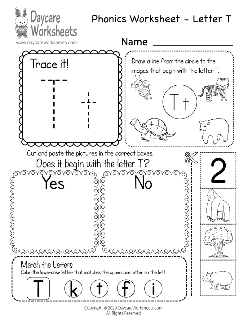 Free Letter T Phonics Worksheet Beginning Sounds Letter T Sound Worksheets Tree Valley Academy