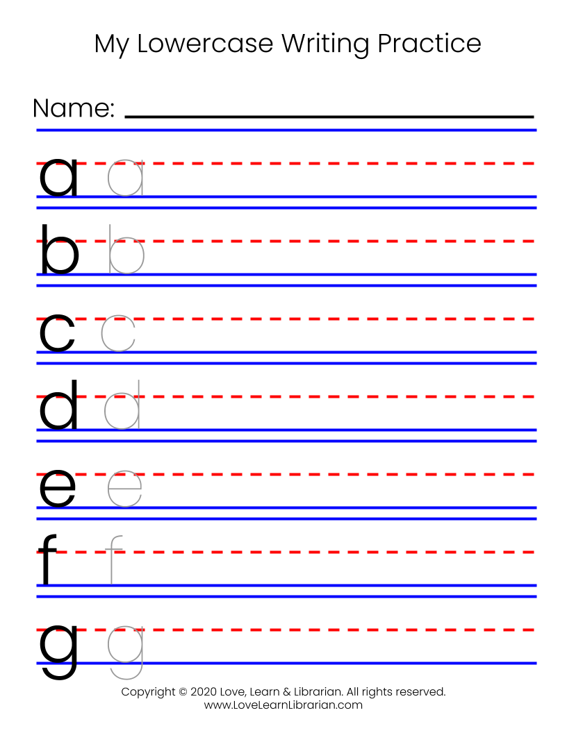 Free Lowercase Trace And Write Practice Sheets Love Learn Librarian Free Lowercase Trace And Write Practice Sheets Love Learn Librarian