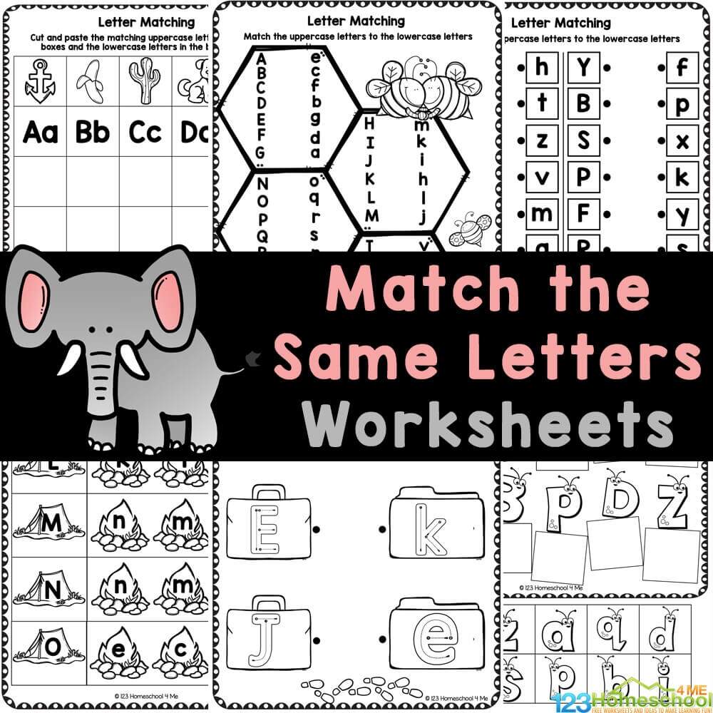 FREE Printable ABC Letter Matching Match The Same Letters Worksheets Customize 1 185 Alphabet Worksheet Templates Online Canva