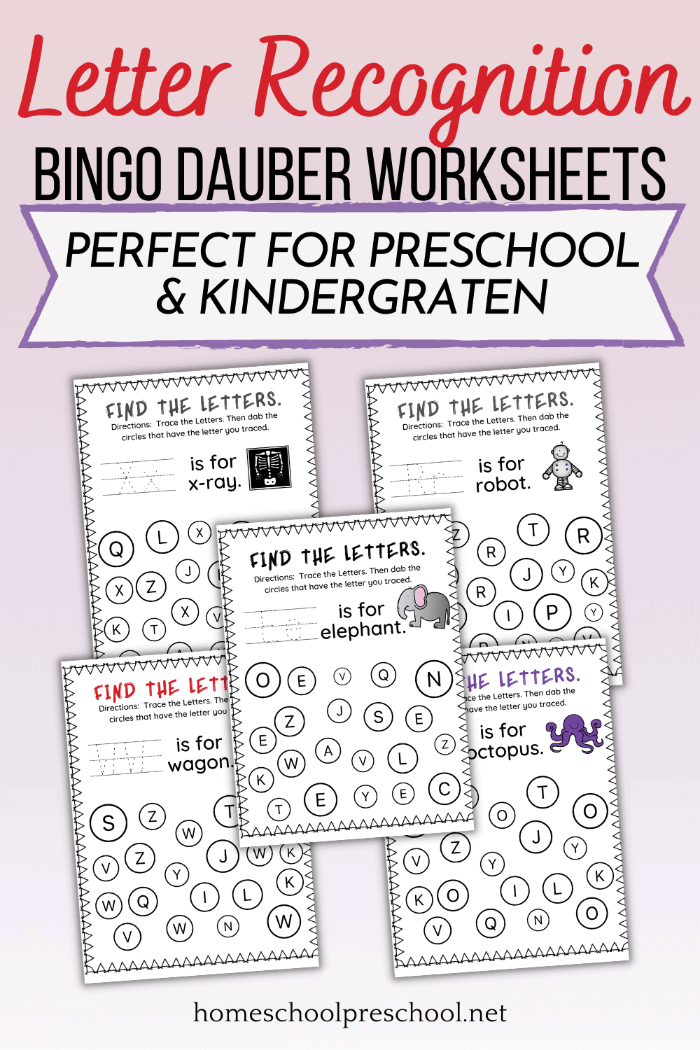 Free Printable Alphabet Bingo Dauber Worksheets