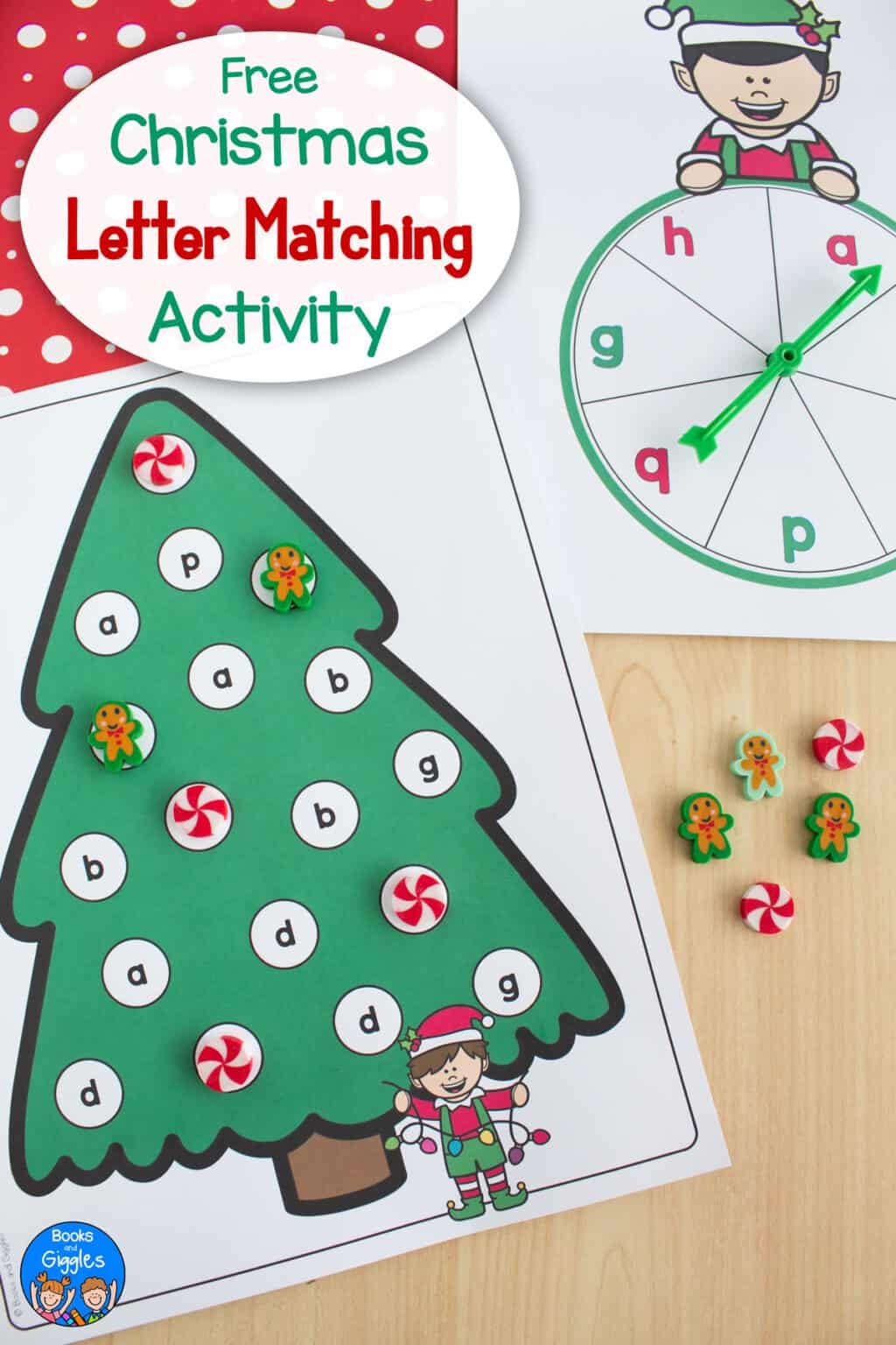 Free Printable Christmas Tree ABC Spinners