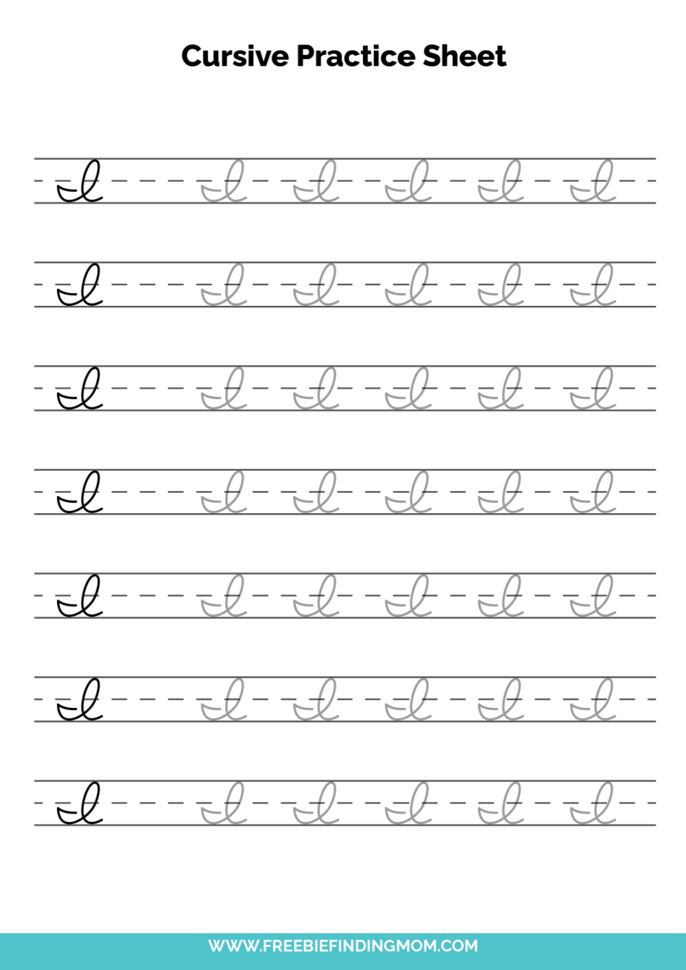 Free Printable Cursive Alphabet Practice Sheets Capital I
