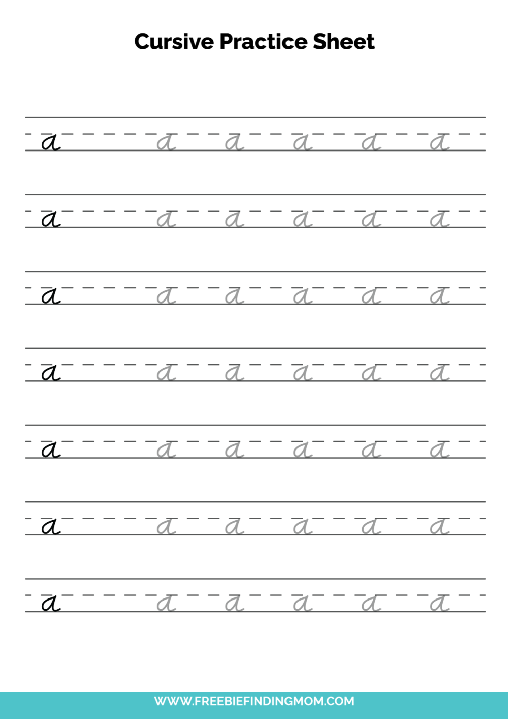 Free Printable Cursive Alphabet Practice Sheets Lowercase A Cute Cursive Handwriting Practice Worksheets Printable Tracing Sheets Beautiful Handwriting Cursive Writing Improve Handwriting Etsy