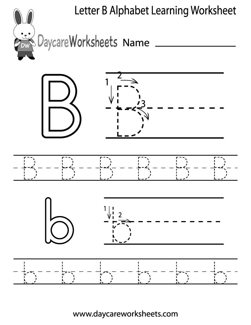 Free Printable Letter B Alphabet Learning Worksheet For Preschool Free Printable Letter B Alphabet Learning Worksheet For Preschool
