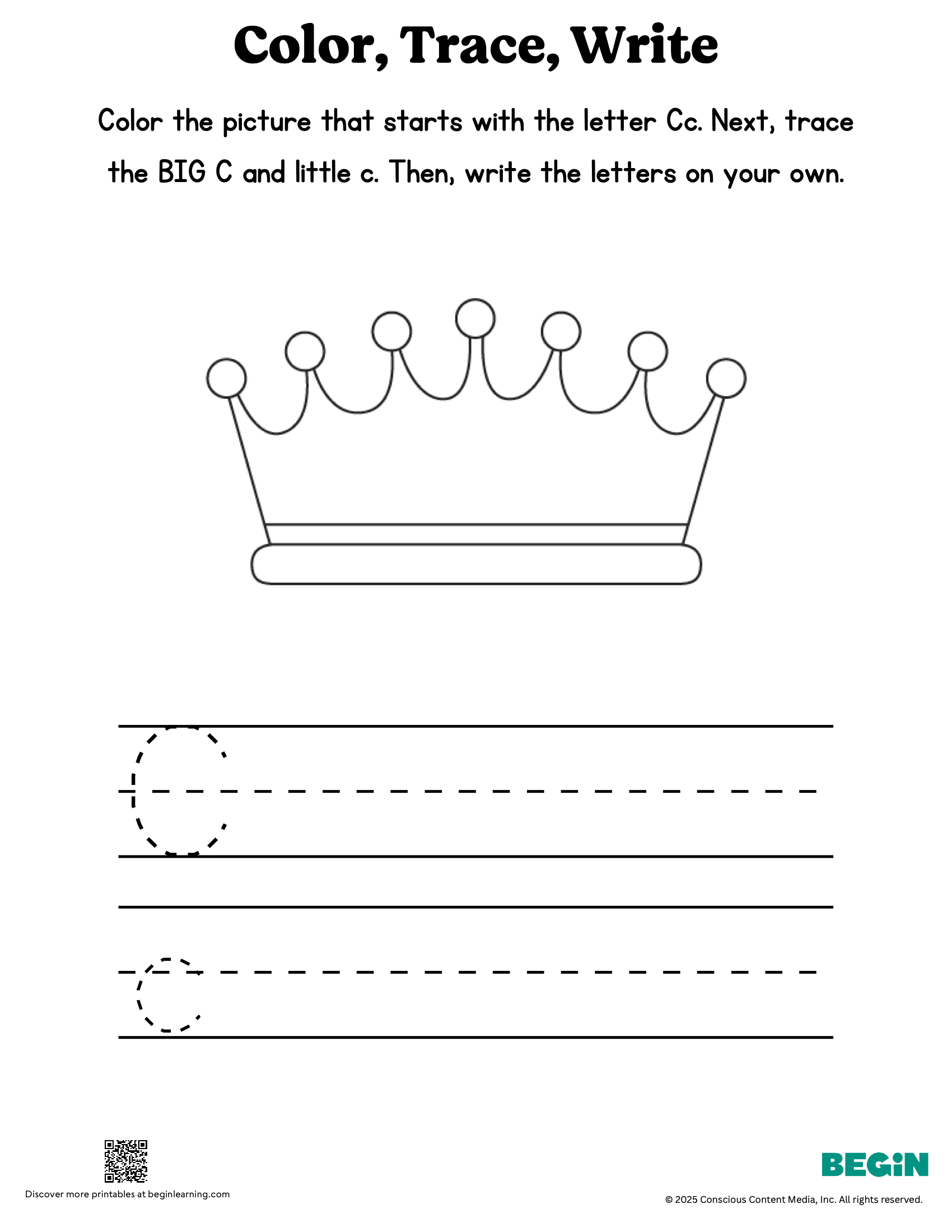 Free Printable Letter C Worksheets Begin Learning Free Printable Letter C Worksheets Begin Learning