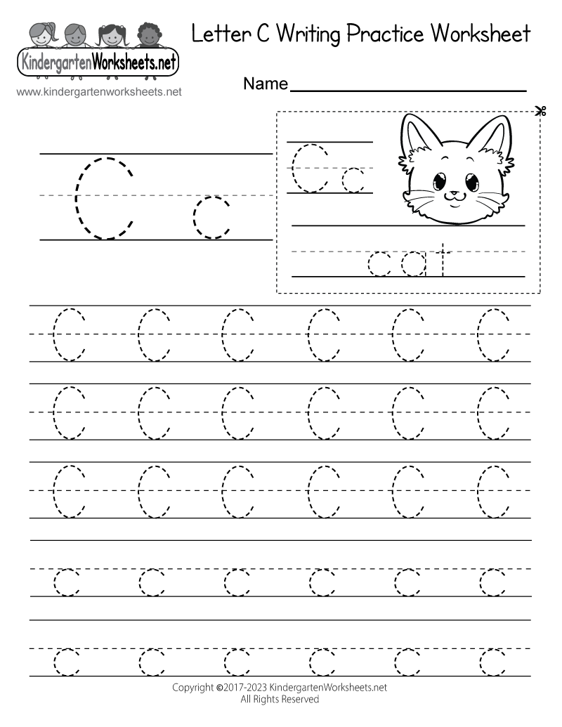Free Printable Letter C Writing Practice Worksheet Letter C Alphabet Letter Worksheet Task For Kids Learning Letters Stock Vector Image Art Alamy