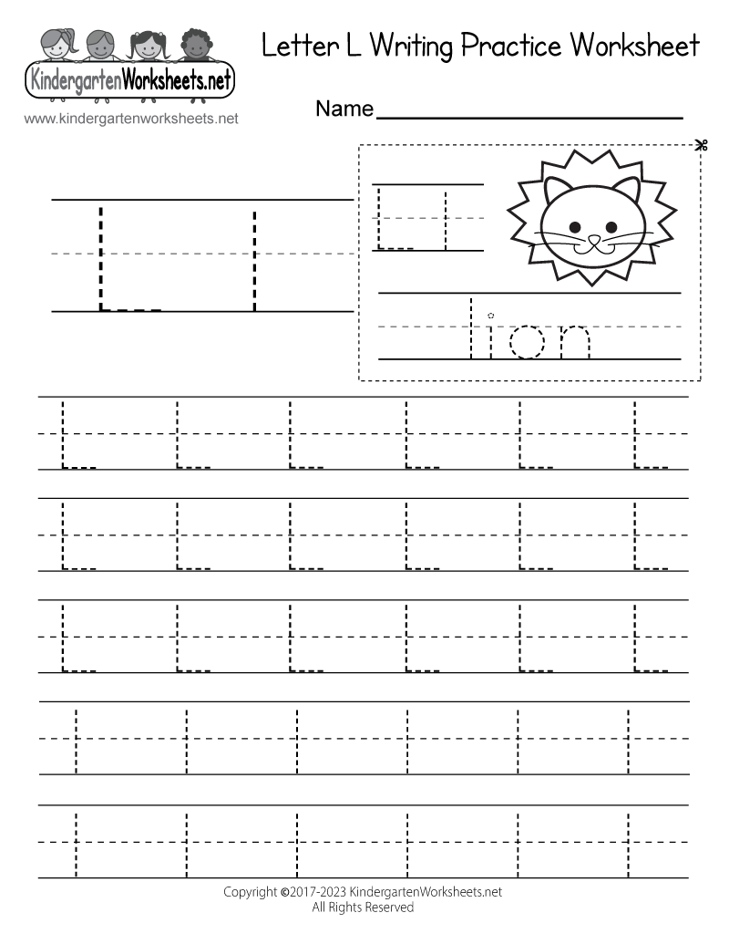 Free Printable Letter L Writing Practice Worksheet Letter L Preschool Printables Preschool Mom