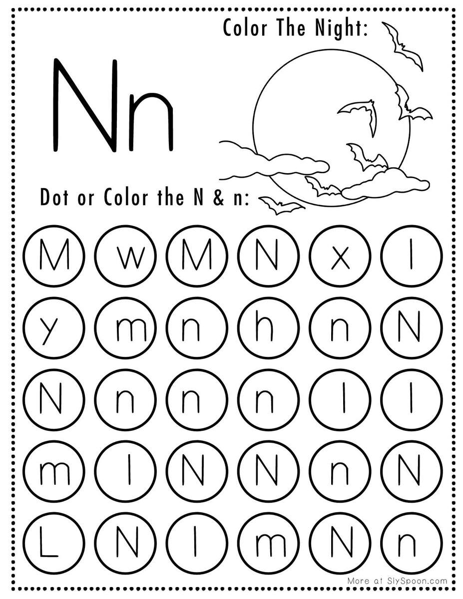 Free Printable Letter N Worksheets Sly Spoon