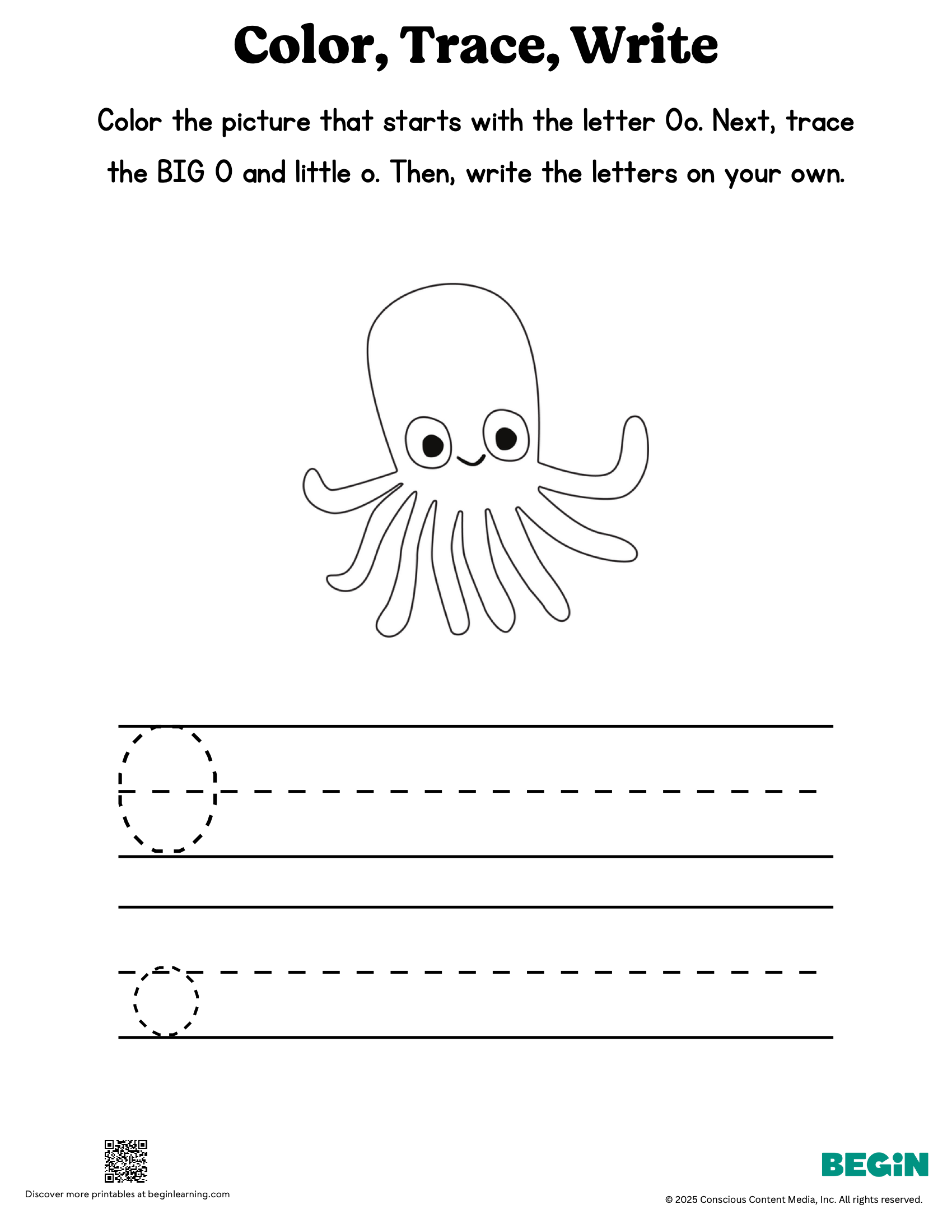 Free Printable Letter O Worksheets Begin Learning