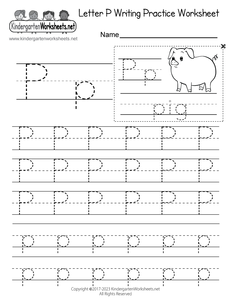 Free Printable Letter P Writing Practice Worksheet Letter P Coloring Worksheet Free Printable Digital PDF