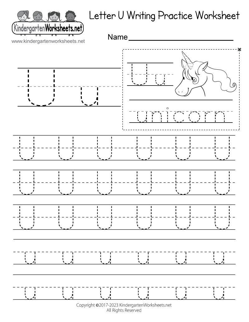 Free Printable Letter U Writing Practice Worksheet Free Printable Letter U Writing Practice Worksheet