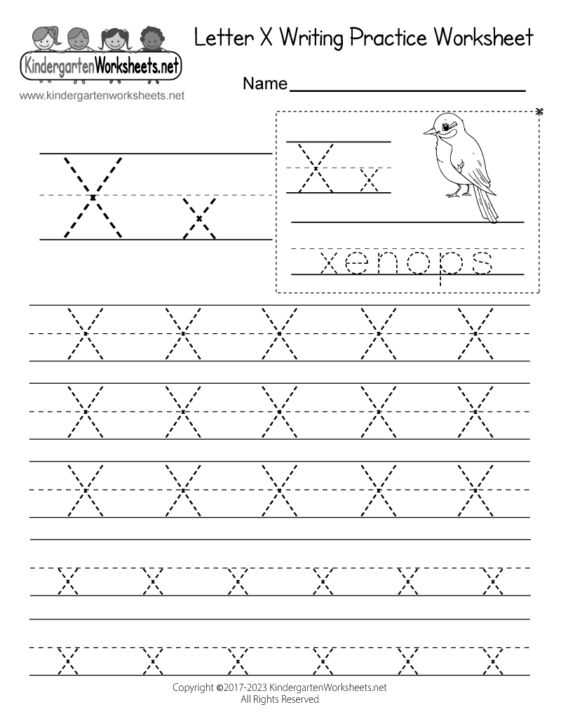 Free Printable Letter X Writing Practice Worksheet Free Printable Letter X Writing Practice Worksheet