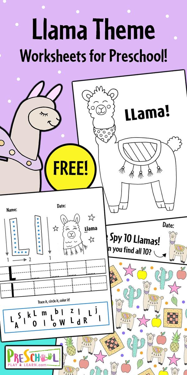 FREE Printable Llama Worksheets For Preschoolers Llamas Love Lettering Lesson 3