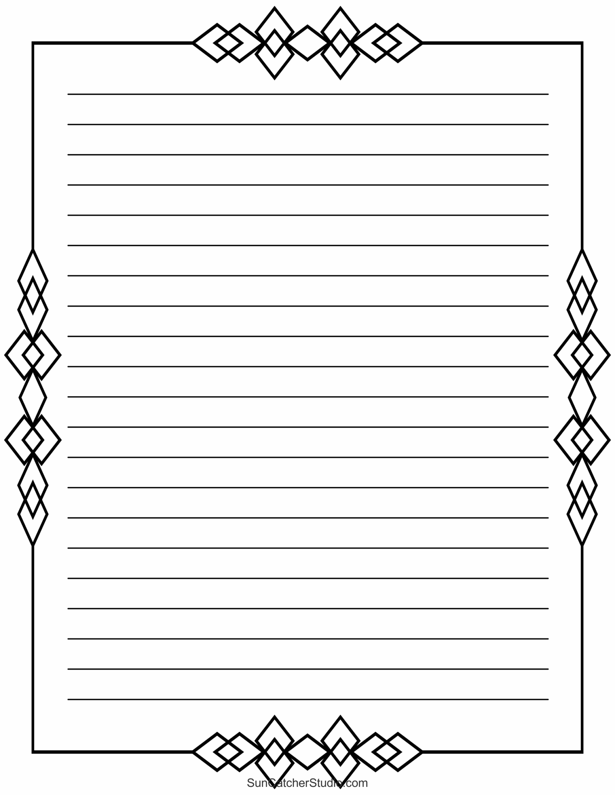 Free Printable Stationery And Lined Letter Writing Paper Free Printables Lettering SVG Files Tools Apps