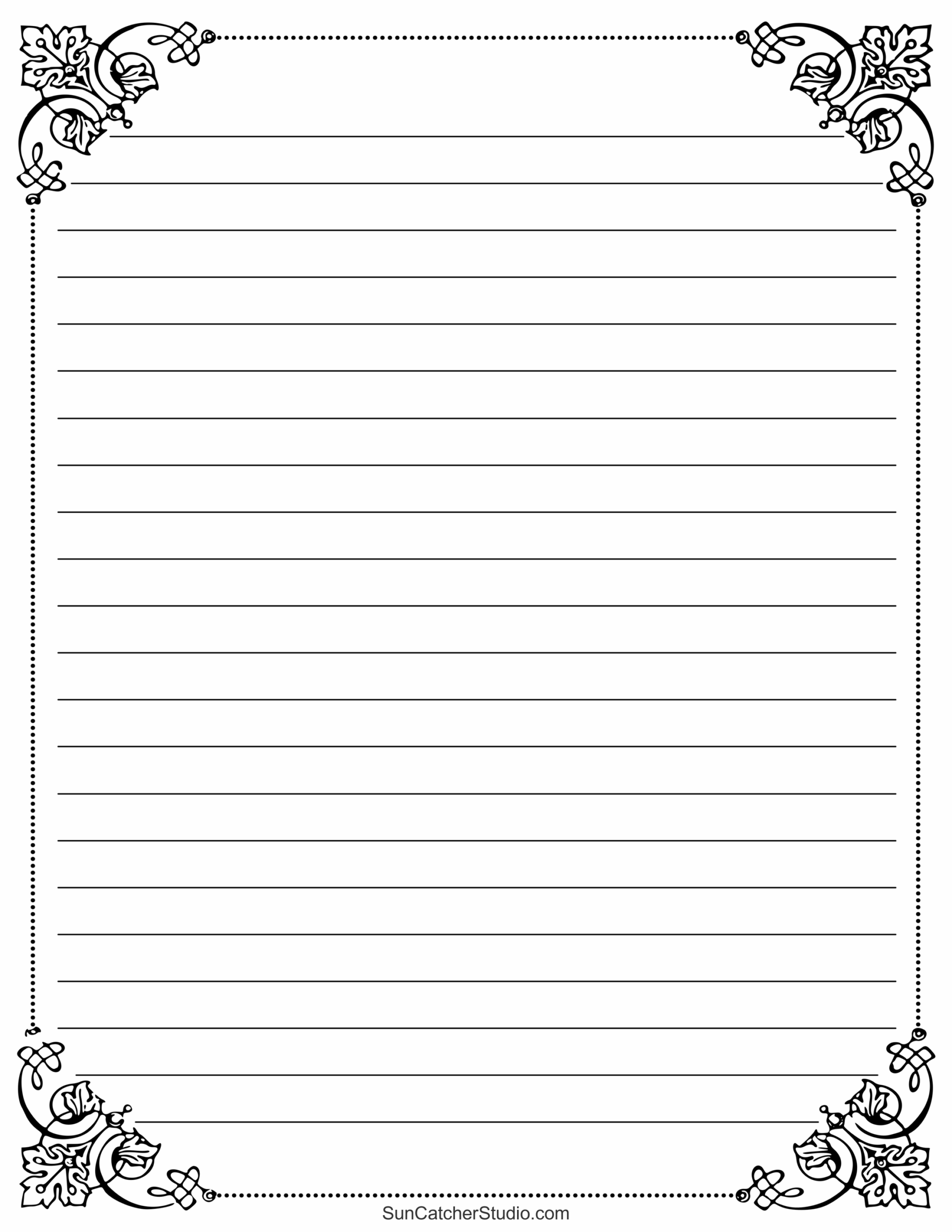 Free Printable Stationery And Lined Letter Writing Paper Free Printables Lettering SVG Files Tools Apps