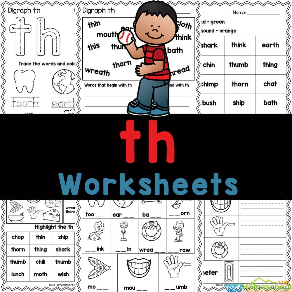 FREE Printable TH Sound Words Digraph Worksheets Free Letter T Is For Printables Learn Grow Aspire