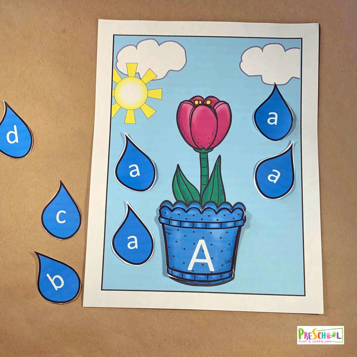 FREE Spring Flower Alphabet Matching Activity For Preschoolers FREE Spring Flower Alphabet Matching Activity For Preschoolers