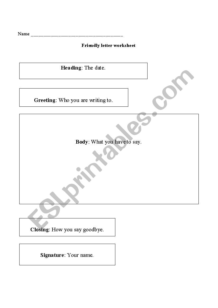 Friendly Letter Cut Paste ESL Worksheet By Lissar Veteran S Day Friendly Letter Writing Project Classful