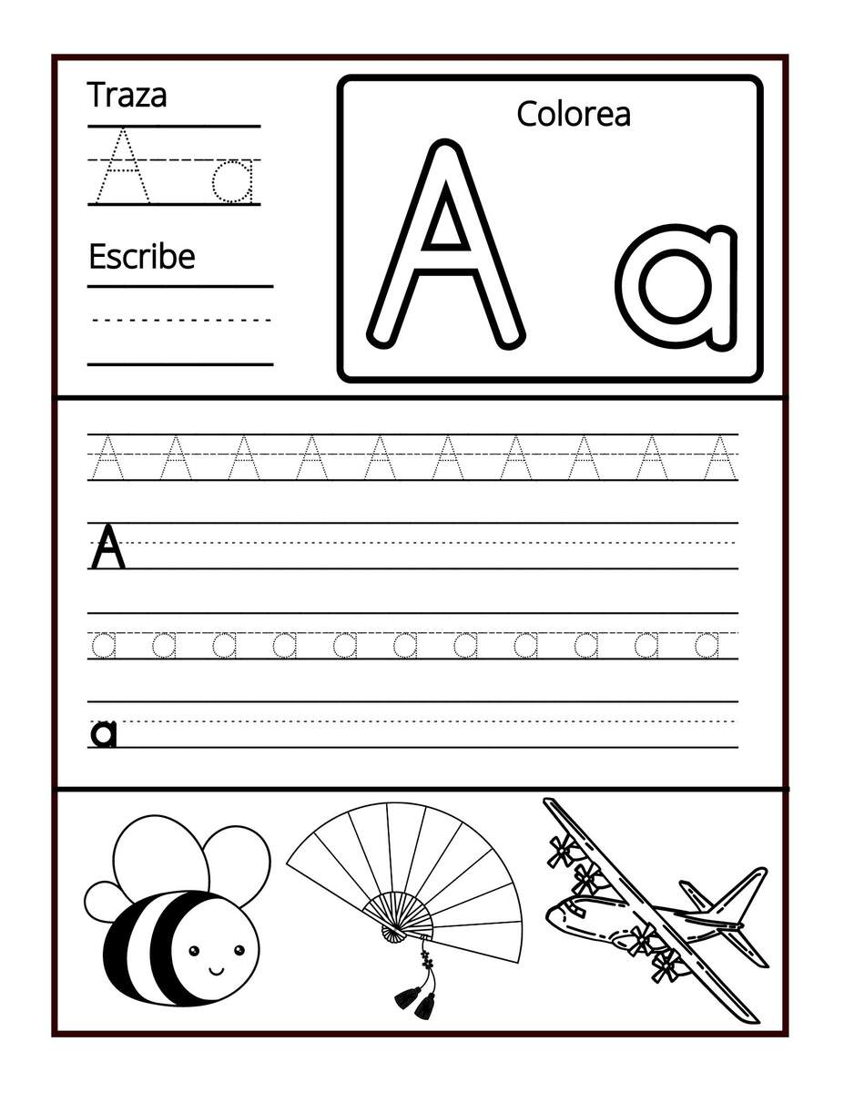 Fun Spanish ABC Worksheets For Kids Trace Write And Color Made By Teachers Spanish Alphabet Printable Workbook Spanish4Kiddos