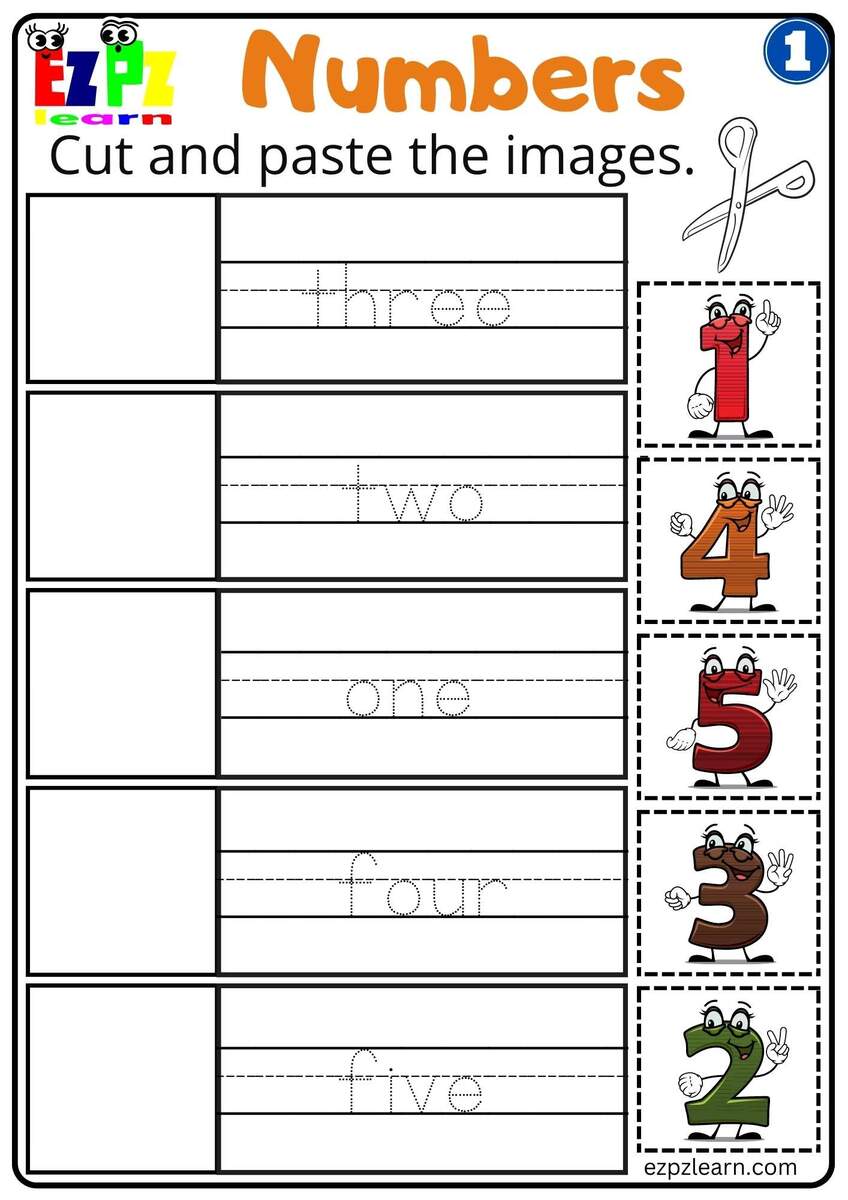 G1 Numbers Cut And Paste Worksheet For Kindergarten K5 And ESL Students Free Download Ezpzlearn G1 Numbers Cut And Paste Worksheet For Kindergarten K5 And ESL Students Free Download Ezpzlearn