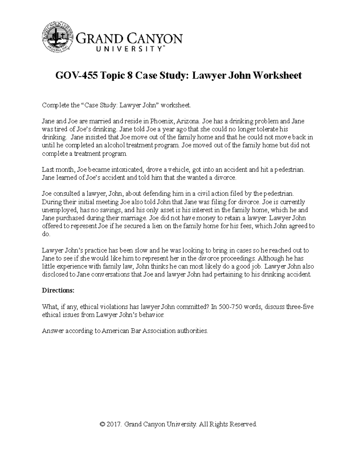 GOV 455 Topic 8 Case Study Ethical Violations By Lawyer John Studocu GOV 455 Topic 8 Case Study Ethical Violations By Lawyer John Studocu