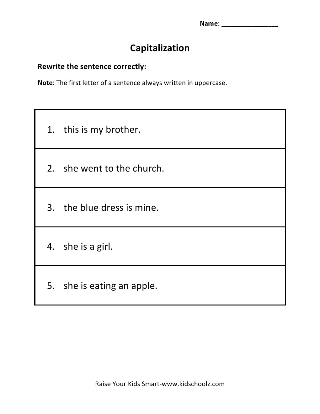 Grade 2 Capitalization Worksheet 2 Kidschoolz Grade 2 Capitalization Worksheet 2 Kidschoolz
