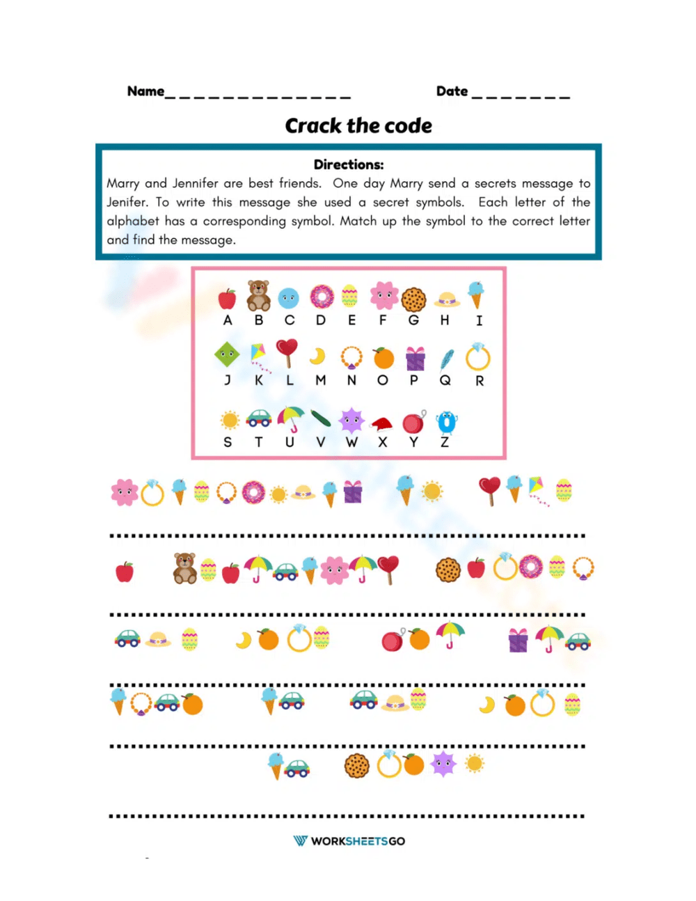 Grade 2 Crack The Code Worksheets Printable