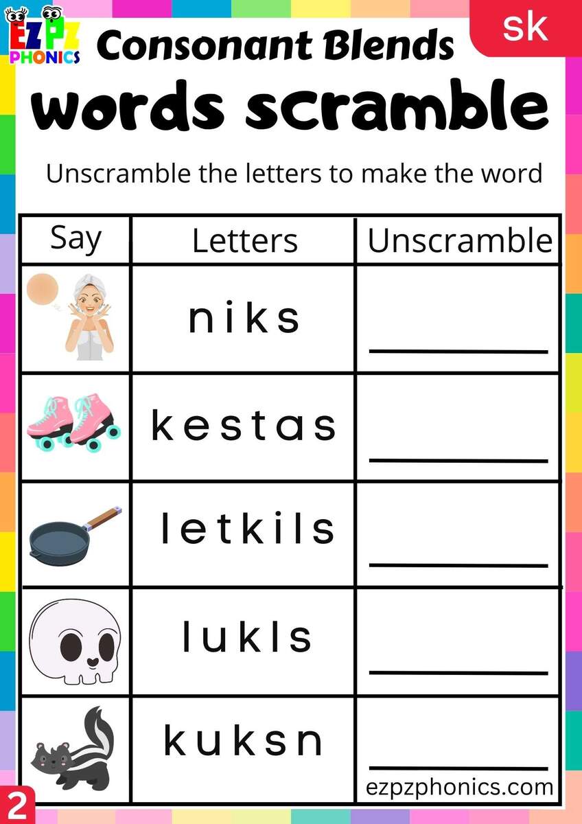 Consonant Blends Worksheets For Kindergarten Preschool Homeschool Educational Printables Homework Worksheets Blend Sounds Etsy