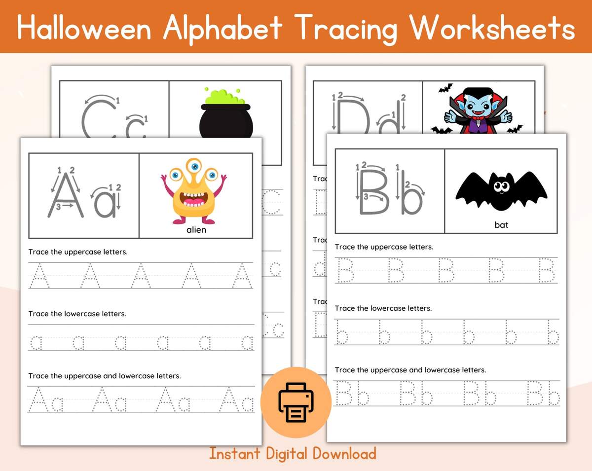 Halloween Alphabet Tracing Worksheets A Z ABC Halloween Tracing Workbook Printable Preschool Kinder Worksheets Alphabet Trace Etsy Halloween Alphabet Tracing Worksheets A Z ABC Halloween Tracing Workbook Printable Preschool Kinder Worksheets Alphabet Trace Etsy