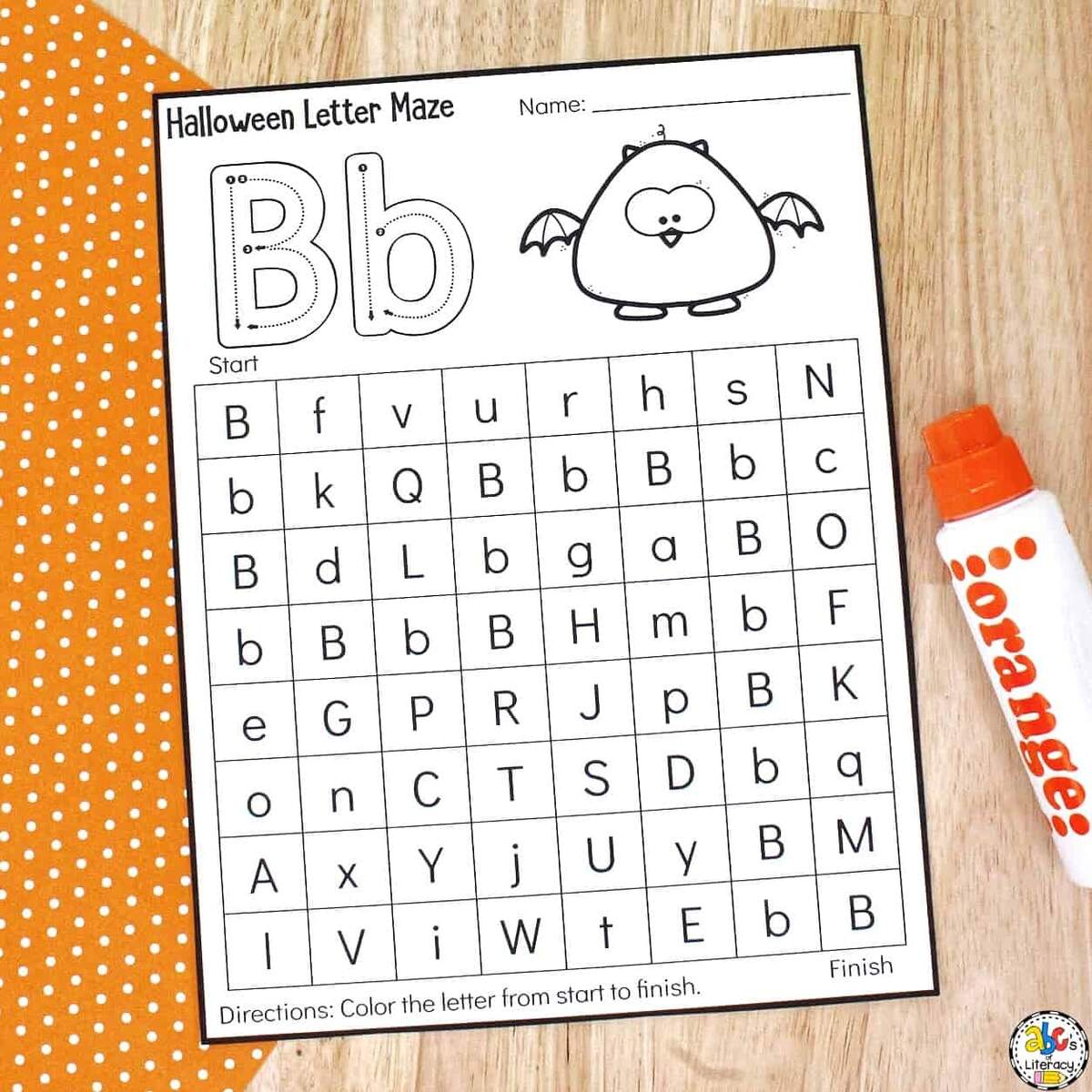 Halloween Letter Maze Preschool Worksheets Halloween Letter Maze Preschool Worksheets