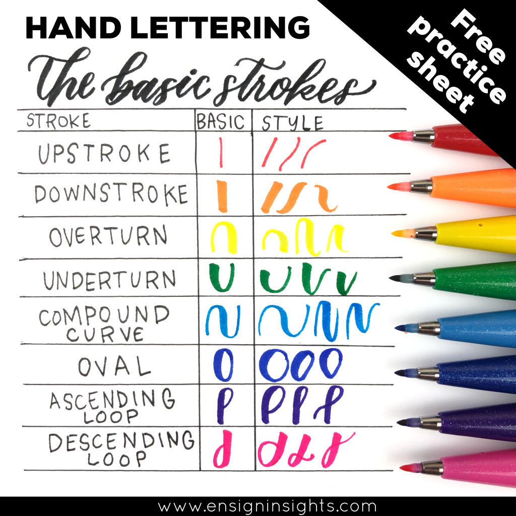 Hand Lettering The Basic Strokes Free Practice Sheet Ensign Insights Hand Lettering The Basic Strokes Free Practice Sheet Ensign Insights