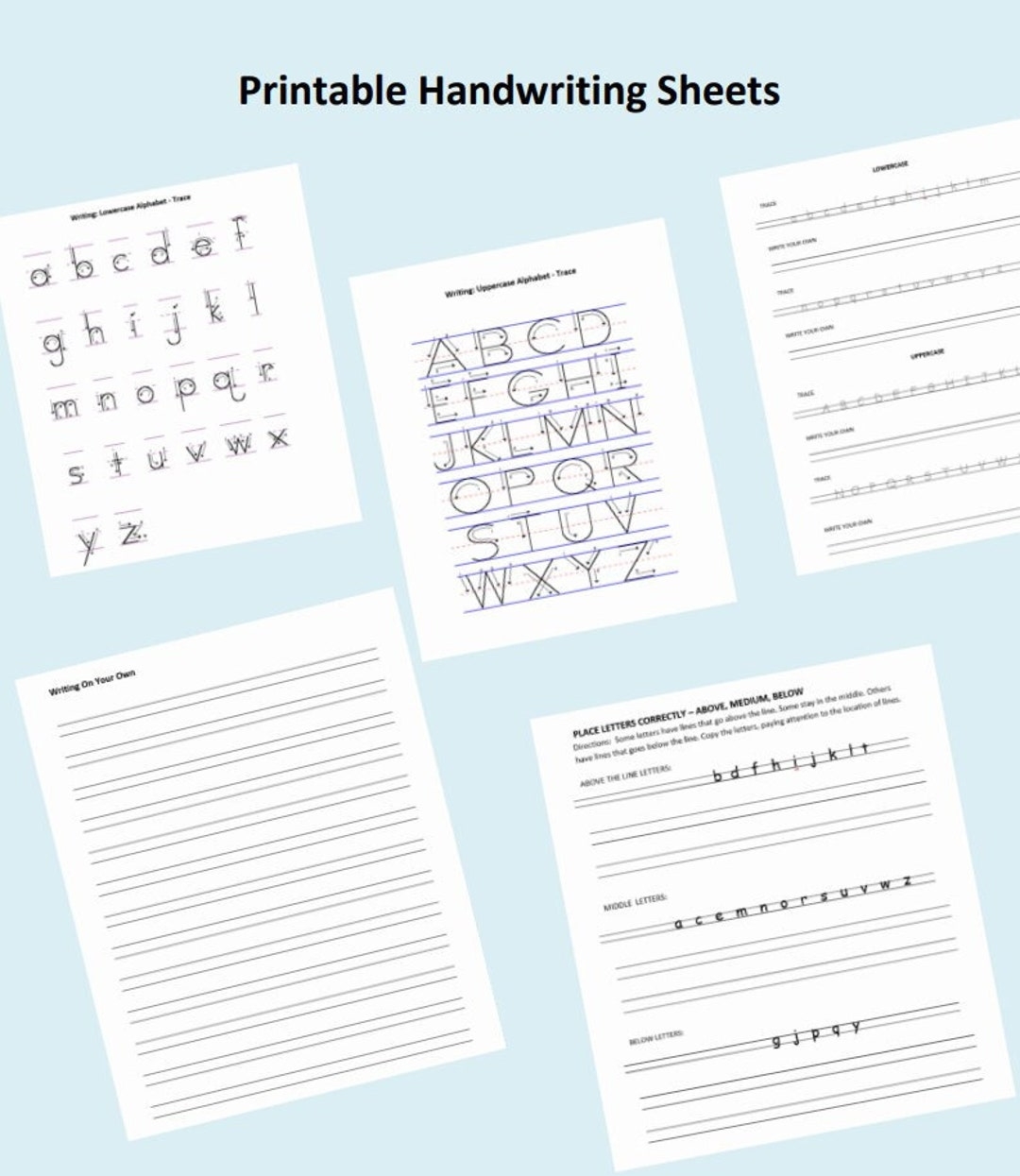 Handwriting Practice Worksheets Letter Placement Middle School To Adult PDF Etsy Handwriting Practice Worksheets Letter Placement Middle School To Adult PDF Etsy