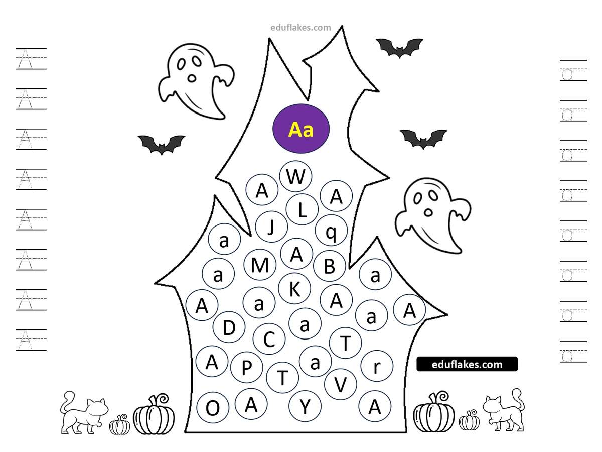 Haunted House Halloween Theme Free A Z Letter Identification Tracing And Coloring Free PDF Printable Eduflakes Haunted House Halloween Theme Free A Z Letter Identification Tracing And Coloring Free PDF Printable Eduflakes
