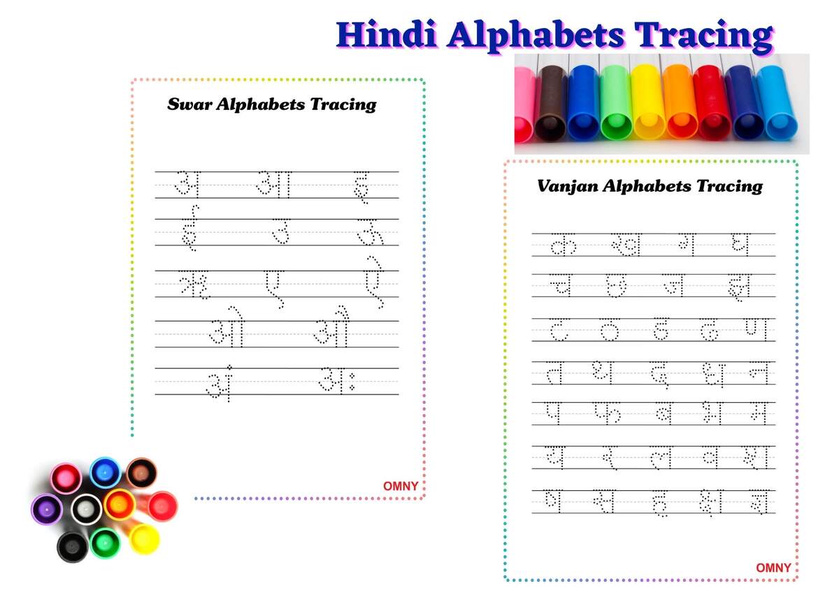 Hindi Alphabet Tracing Worksheets swar And Vyanjan With Letter Formation Guide For Hand Writing Practice Etsy