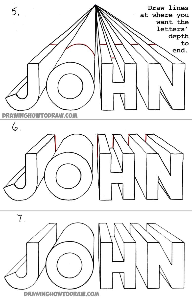 How To Draw 3D Letters In One Point Perspective Perspective Drawing Tutorial How To Draw Step By Step Drawing Tutorials