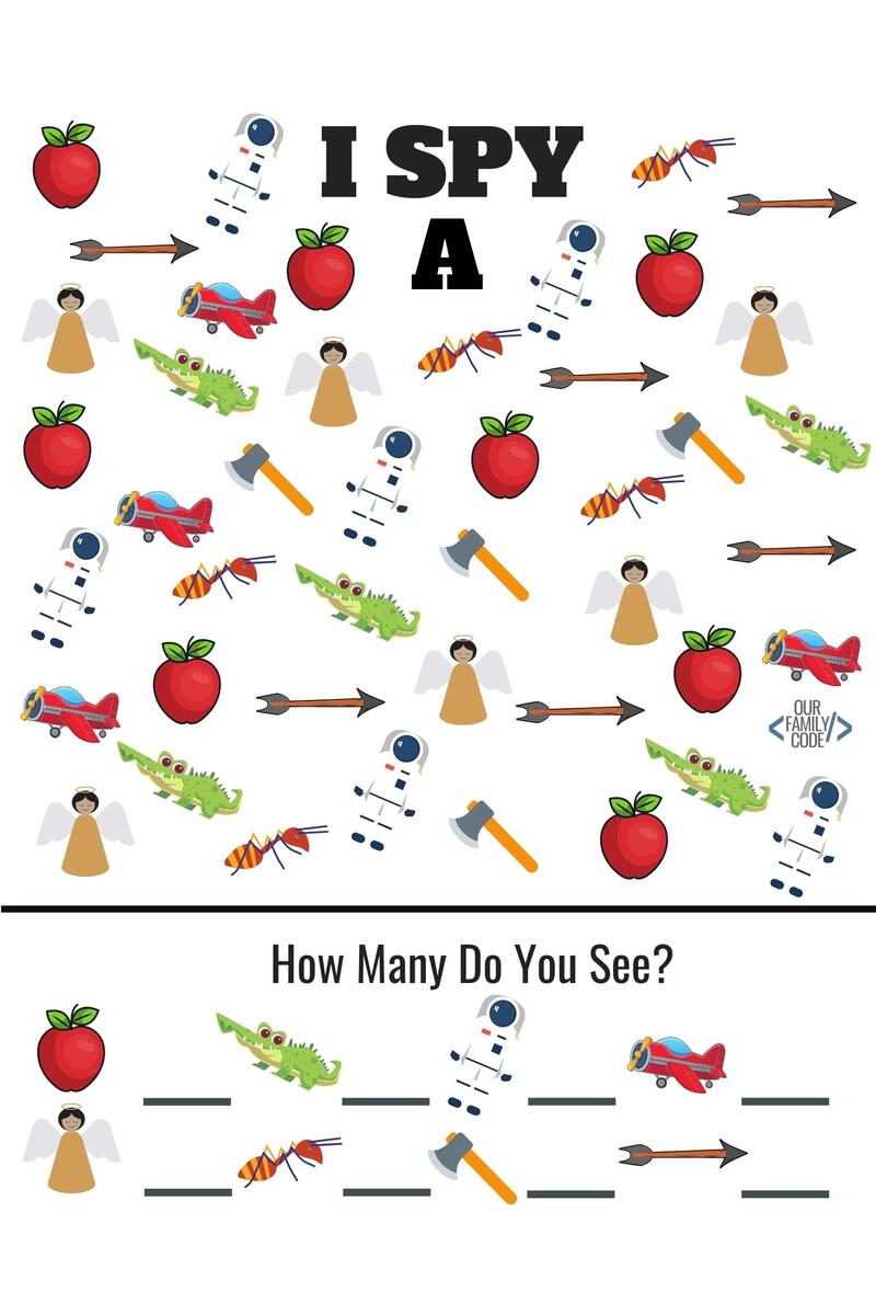 I Spy ABC Worksheets For Letter Recognition Our Family Code