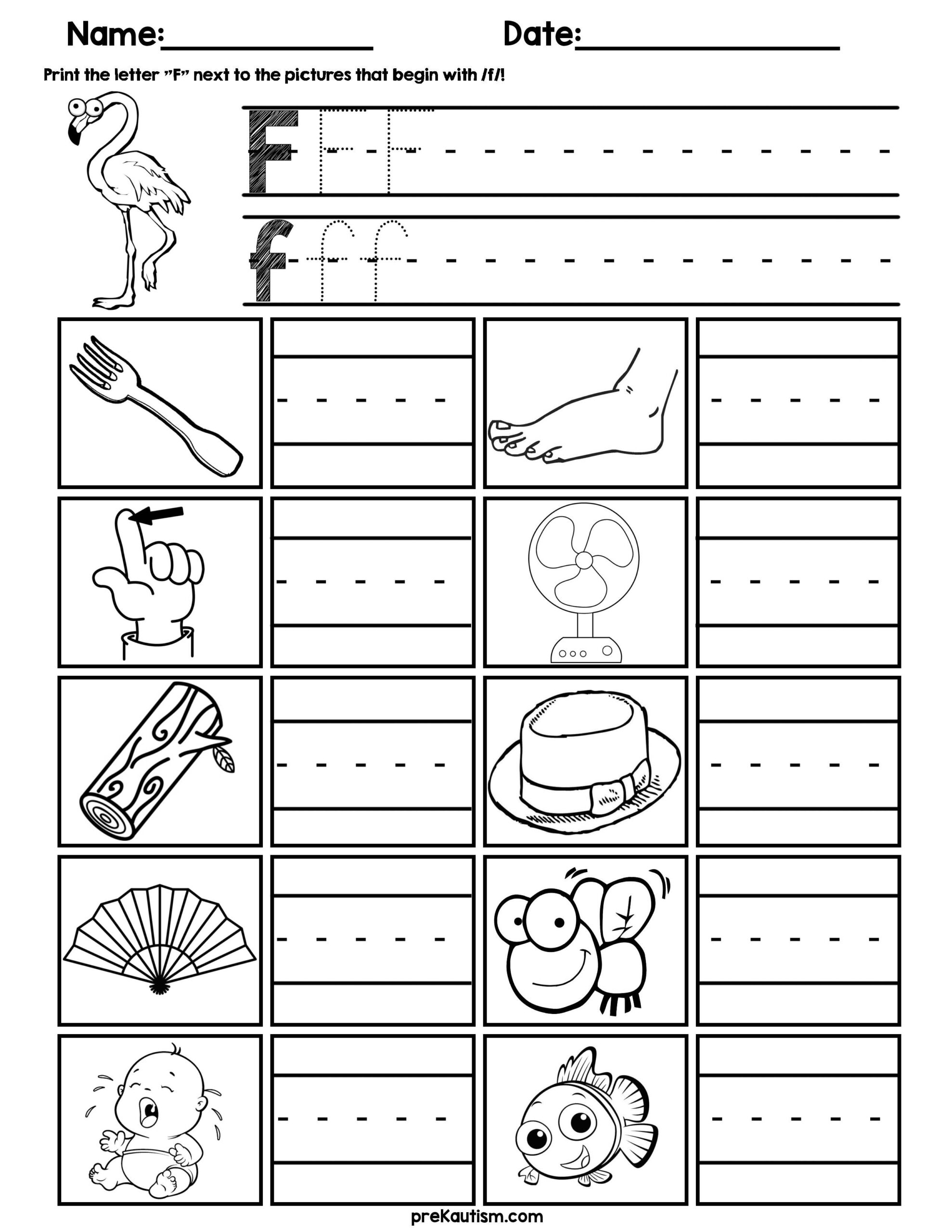 Initial Consonant Practice Worksheets By PreKautism TPT