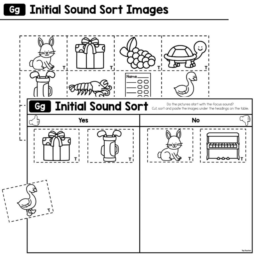 Initial Sound Sort Activity Letter G Top Teacher Initial Sound Sort Activity Letter G Top Teacher