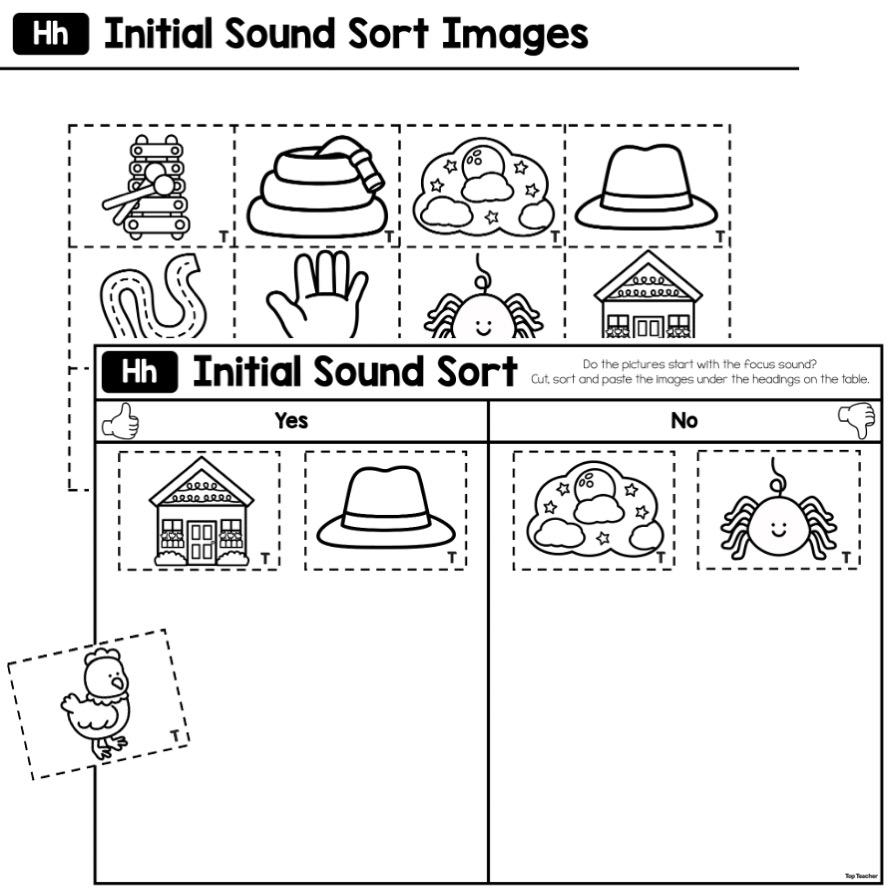 Initial Sound Sort Activity Letter H Top Teacher Initial Sound Sort Activity Letter H Top Teacher