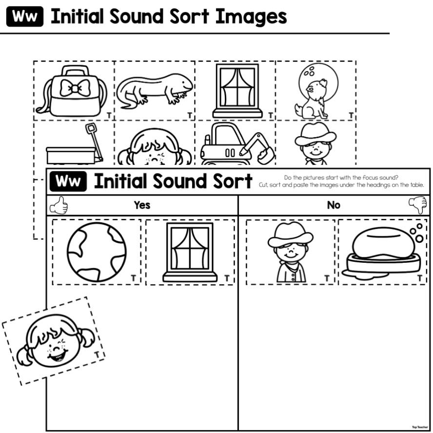 Free Letter W Phonics Worksheet For Preschool Beginning Sounds Worksheets Library