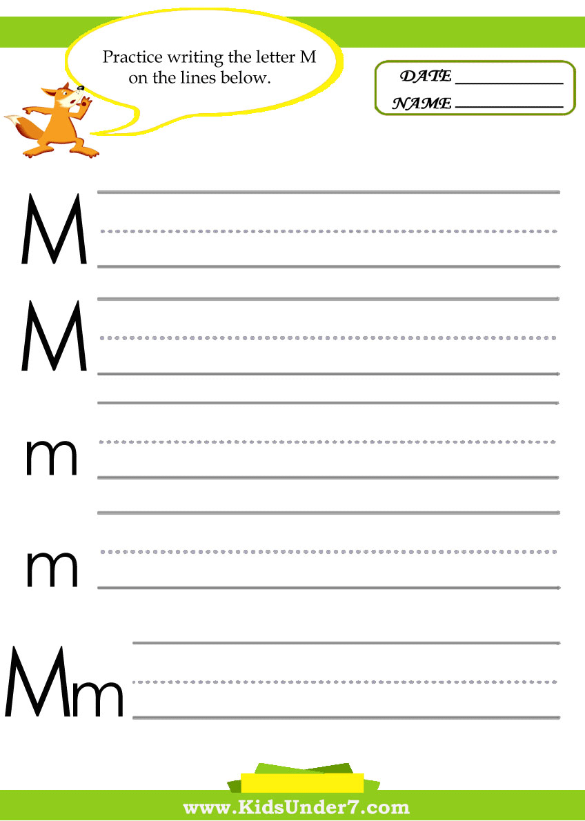 Kids Under 7 Letter M Practice Writing Worksheet Lowercase Letter M Tracing Worksheet Doozy Moo