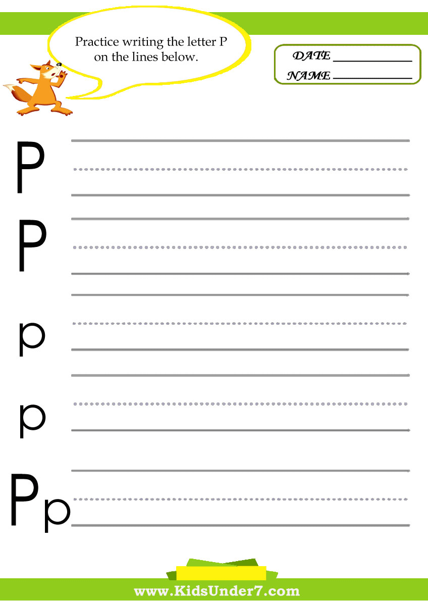 Kids Under 7 Letter P Practice Writing Worksheet Kids Under 7 Letter P Practice Writing Worksheet
