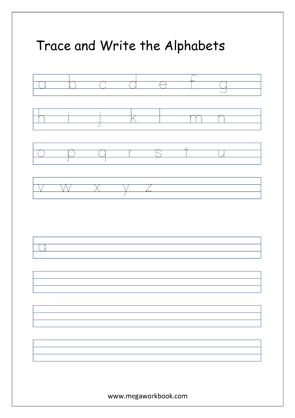 Kindergarten Alphabet Worksheets Free Printable Alphabet Worksheets Alphabet Writing Worksheets Small Letters Lowercase MegaWorkbook Kindergarten Alphabet Worksheets Free Printable Alphabet Worksheets Alphabet Writing Worksheets Small Letters Lowercase MegaWorkbook