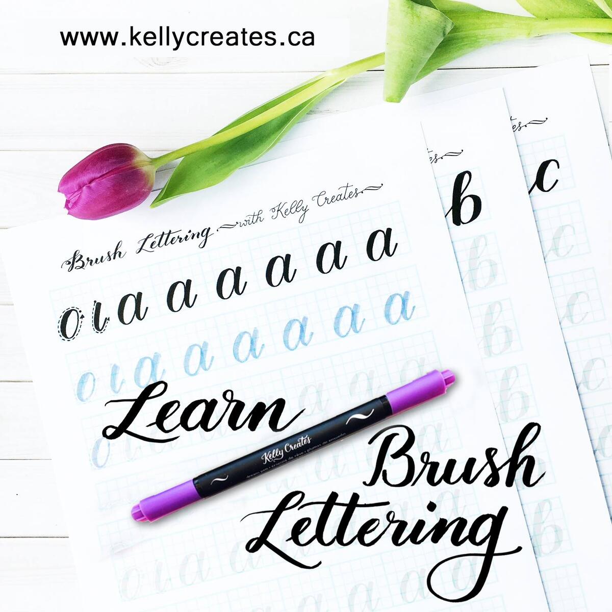 Learn Brush Lettering With Practice Worksheets Kelly Creates