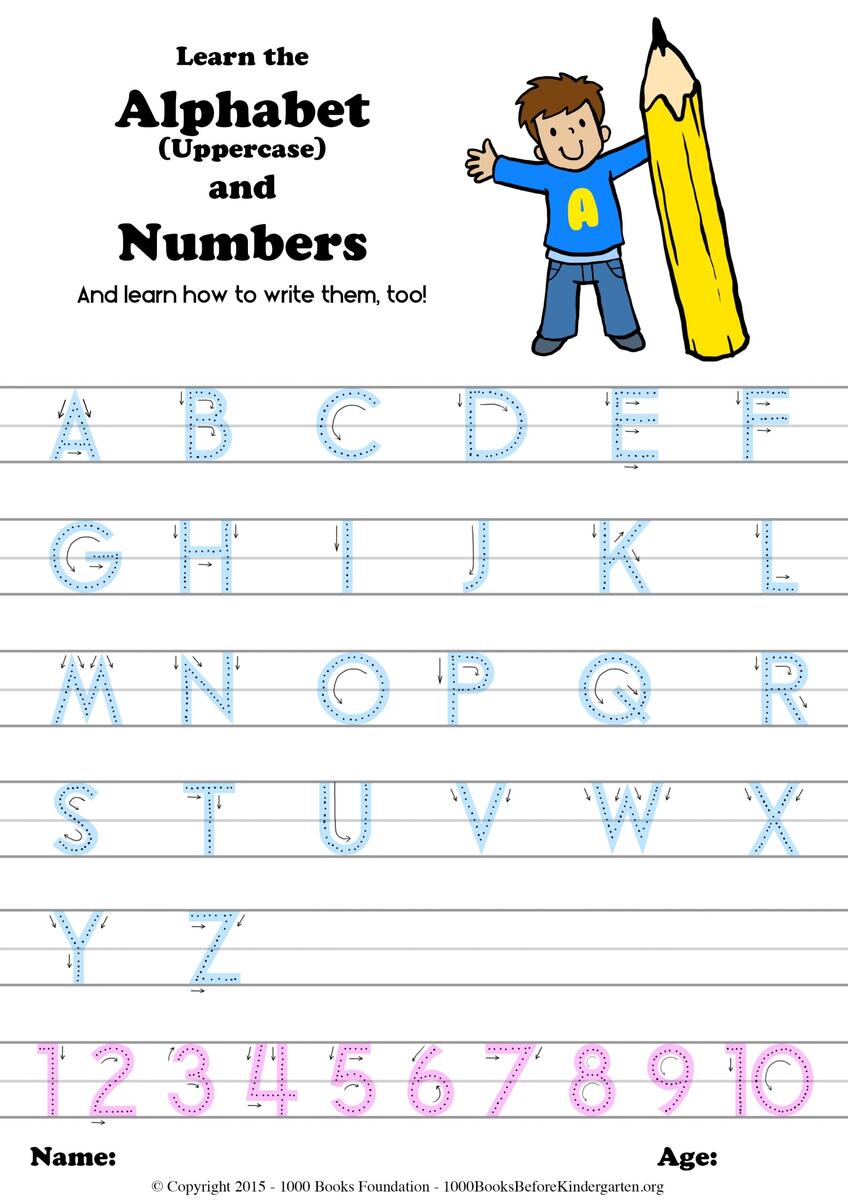 Learn The Alphabet Numbers And How To Write Them Too 1000 Books Before Kindergarten Letters Numbers Shapes Worksheets With Guided Lessons Bundle Fun Early Learning