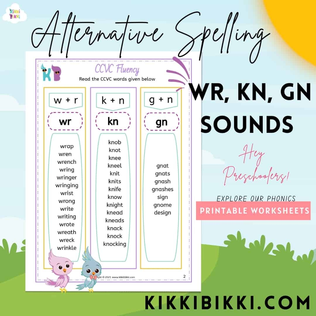 Learn To Spell Wr Kn Gn Words Free Phonics Worksheets Learn To Spell Wr Kn Gn Words Free Phonics Worksheets