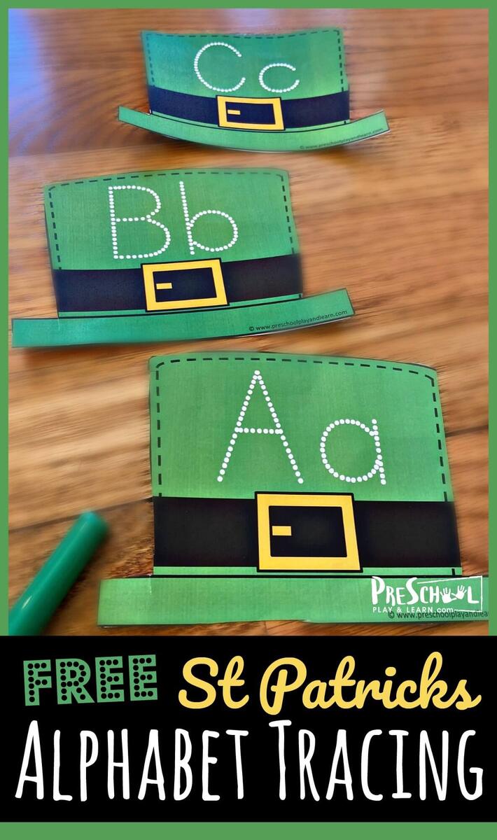 Leprechaun Hat Letter Tracing With FREE Printable